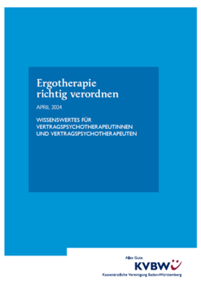 Titelbild Broschüre Ergotherapie verordnen Psychotherapeuten 2023