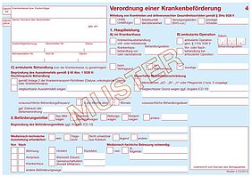 Muster 4: Verordnung einer Krankenbeförderung 