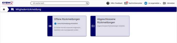 Screenshot MRM abgeschlossene Rückmeldungen
