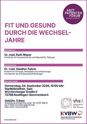 Beispielplakat f&uuml;r die Veranstaltungsreihe Arzt-Patienten-Forum