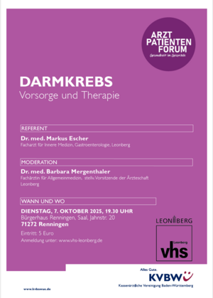 Plakat für die Veranstaltungsreihe Arzt-Patienten-Forum