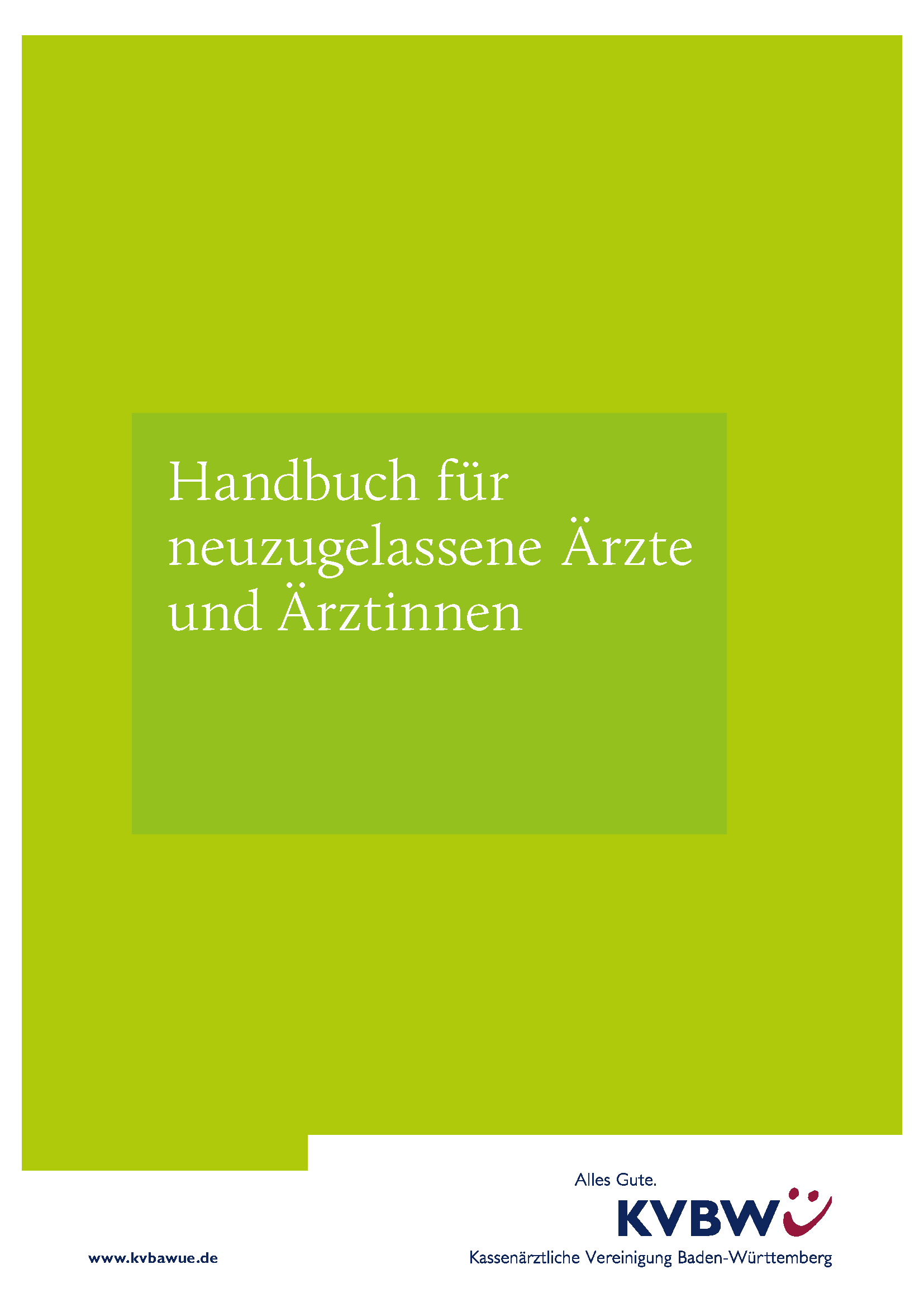 Titelblatt der Abrechnungsbroschüre für neue ärztliche KVBW-Mitglieder